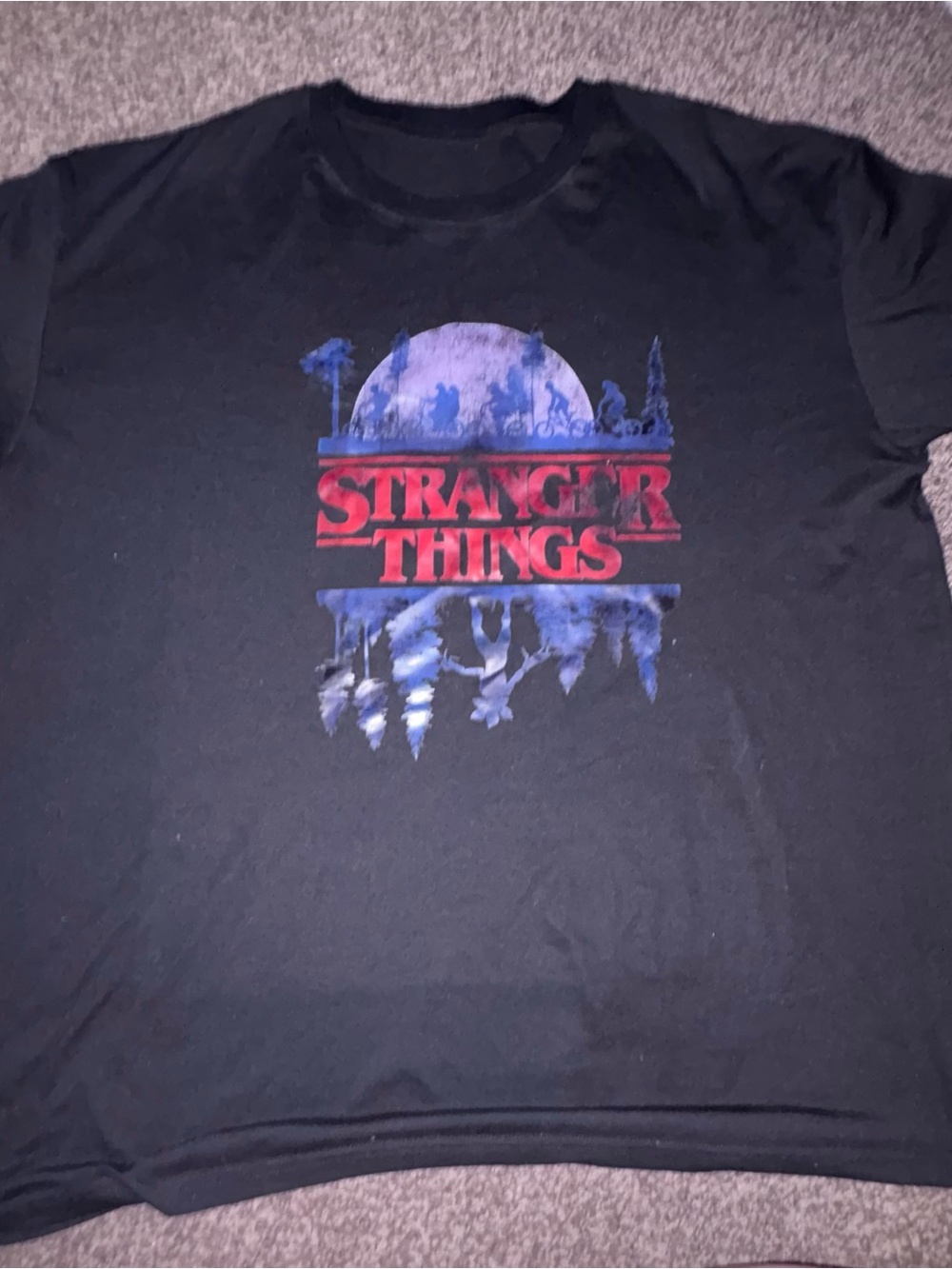 Stranger Things Graphic Tee - Black and Blue